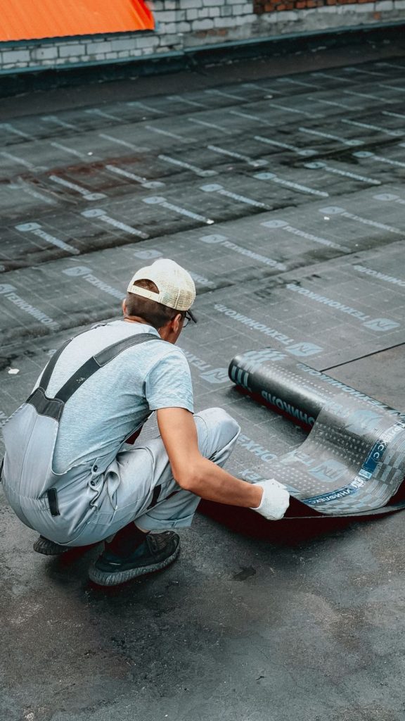 EPDM rubber roofing installation on flat roof in Rio Rancho New Mexico